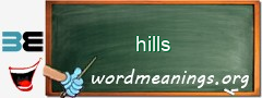 WordMeaning blackboard for hills